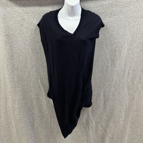 Allsaints Dress Womens US 4 Navy Blue Teko Asymmetrical Pullover Cotton Stretch - Picture 1 of 11